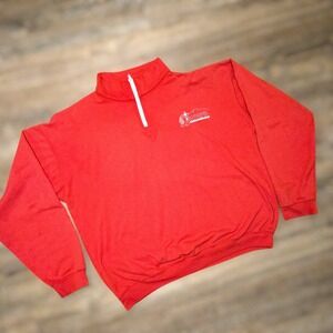 VTG Alore Sipapu Ski Resort Quarter Zip Sweatshirt Red Mens XL Graphic Pullover